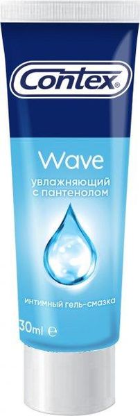 Інтимний гель-змазка Contex Wave зволожуючий з пантенолом (лубрикант), 30 мл 001931 фото