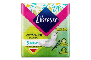 Libresse прокладки гигиенические Natural Care Ultra Super (9шт/уп) 001807 фото