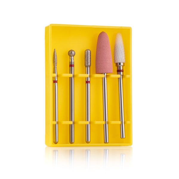 Стартовый набор фрез Nail Drill для тонкой кутикулы SET-5R RED (5 фрезы, мягкая абразивность) 002597 фото