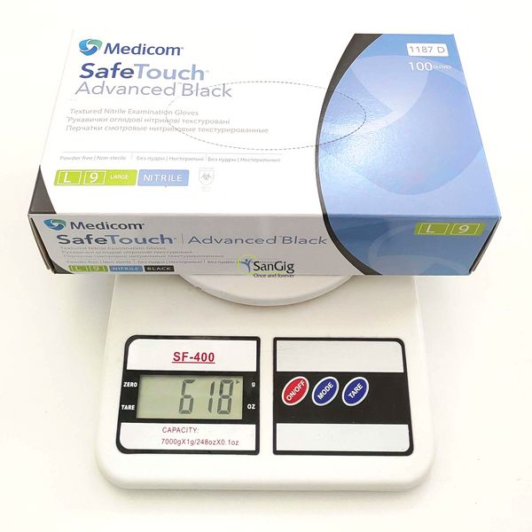 Нитриловые перчатки Medicom, плотность 5 г. - SafeTouch Premium Black - Чёрные (100 шт) 001285 фото