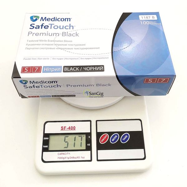 Нітрилові рукавички Medicom, щільність 5 г. - SafeTouch Premium Black - Чорні (100 шт) 001285 фото