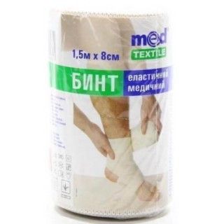 Бинт эластичный Medtextile средней растяжимости, размер 1,5 м х 8 см 002286 фото