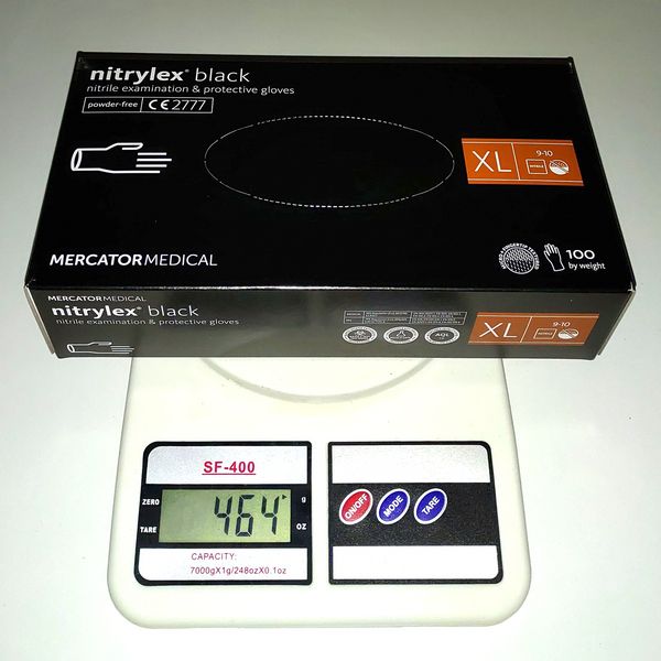 Нитриловые перчатки Nitrylex®, плотность 3.7 г. - PF Black - Черные (100 шт) 200170 фото