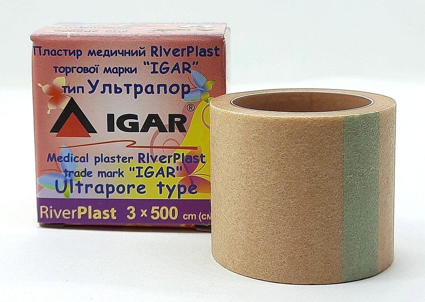 Пластырь на катушке IGAR RiverPlast Ультрапор (на нетканой основе) 3 см х 5 м 004206 фото