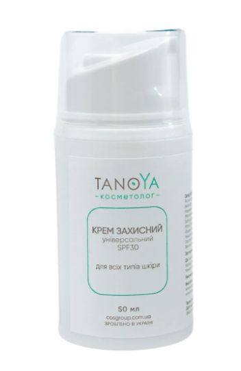 Крем Tanoya сонцезахисний SPF 30 для обличчя і тіла всіх типів шкіри, 50 мл 003458 фото