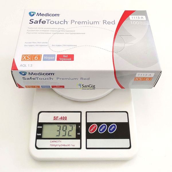 Нитриловые перчатки Medicom SafeTouch Advanced Red, плотность 4 г. - красные (100 шт) 001287 фото