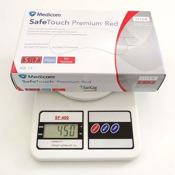 Нитриловые перчатки Medicom SafeTouch Advanced Red, плотность 4 г. - красные (100 шт) 001287 фото